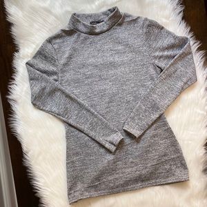 BooHoo Grey Knit Long Sleeve Side Spilt Top